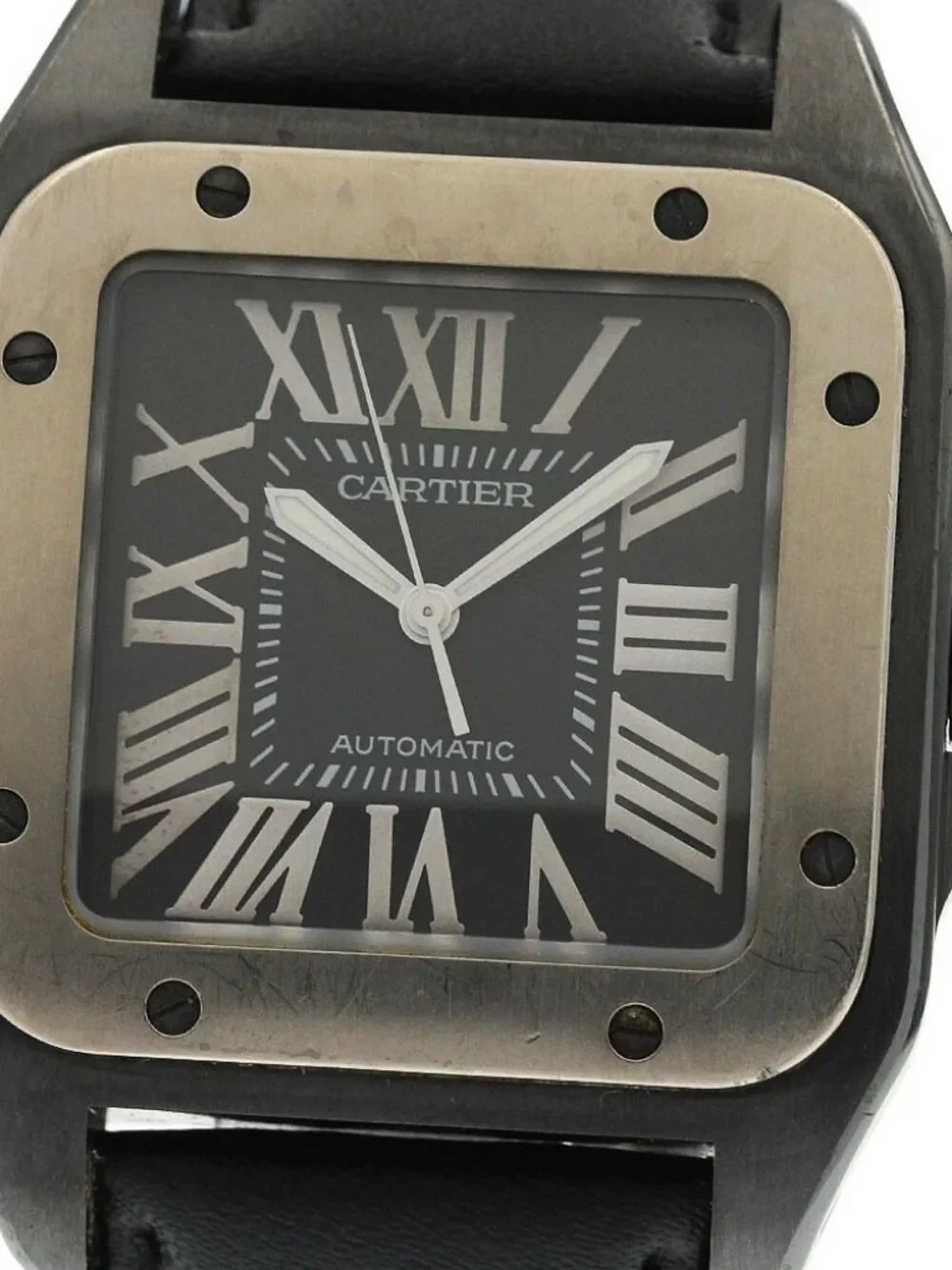 CARTIER Santos 100 LM W2020010 black Dial Automatic Men's Watch_963284